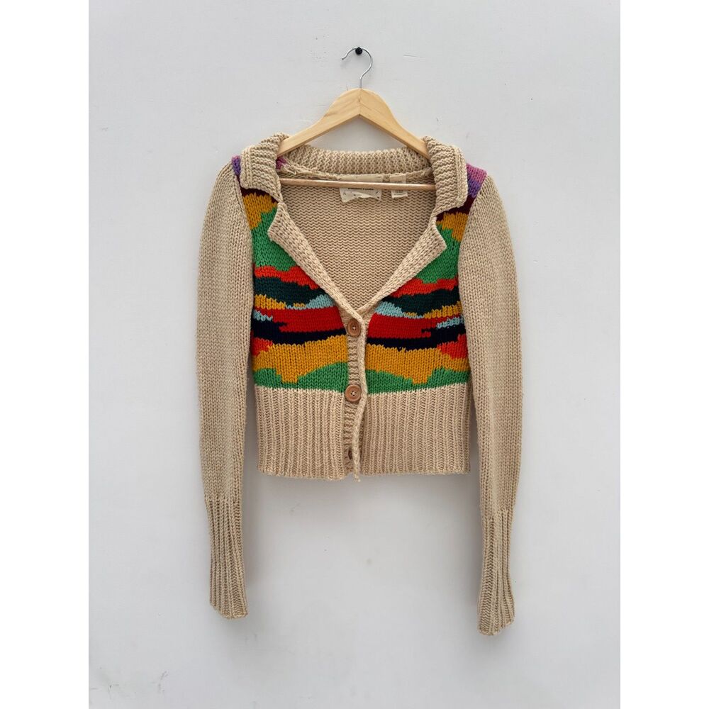 Coincidence Chance Urban Outfitters Chunky Wool Knit Intarsia Cardigan M